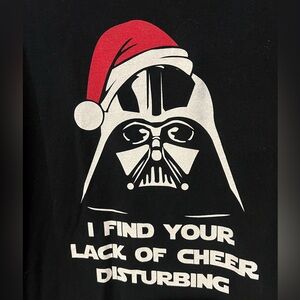 Men’s Large Christmas Darth Vader Short Sleeve T Shirt